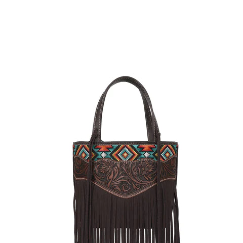 Embroidered Azted Tooled Purse