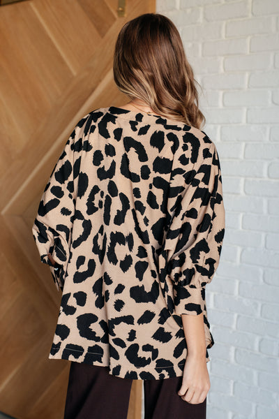 Taupe Animal Print Top