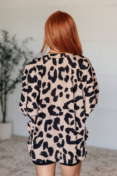 Taupe Animal Print Top