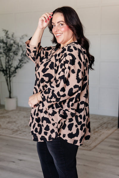 Taupe Animal Print Top