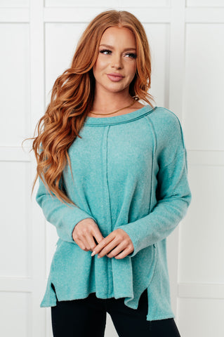 Simple Silhouette Sweater in Dusty Teal