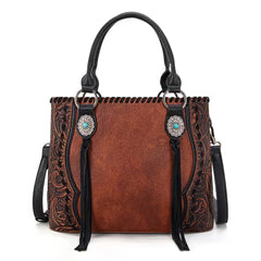 Tooled Tote/Crossbody with conchos