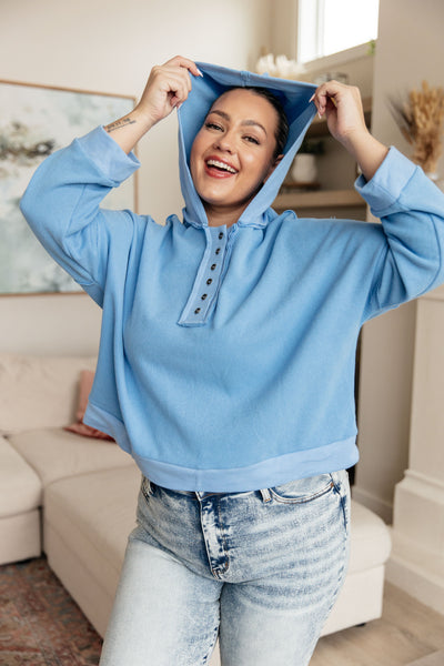 Sky Blue Henley with Hoodie