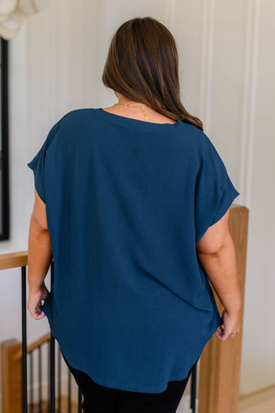 Very Much Needed V-Neck Top in Deep Teal