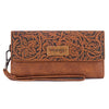 Tooled Tri-fold RFID Wallet/Wristlet