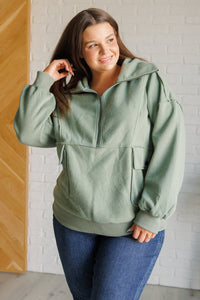 Fleece Collared Pullover with Pockets