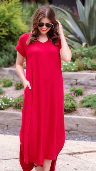 Red - Game Day- Maxi Dress