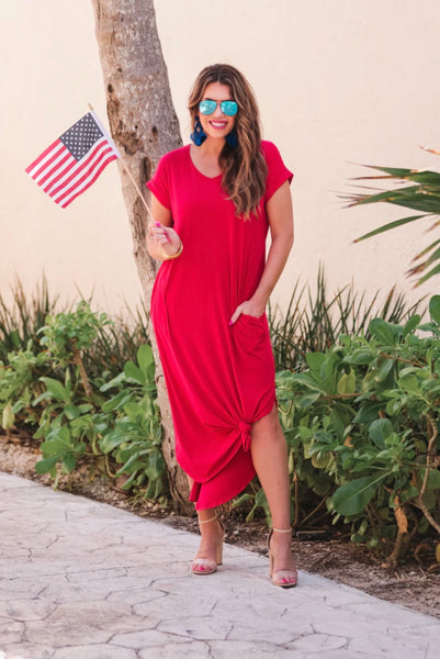 Red - Game Day- Maxi Dress