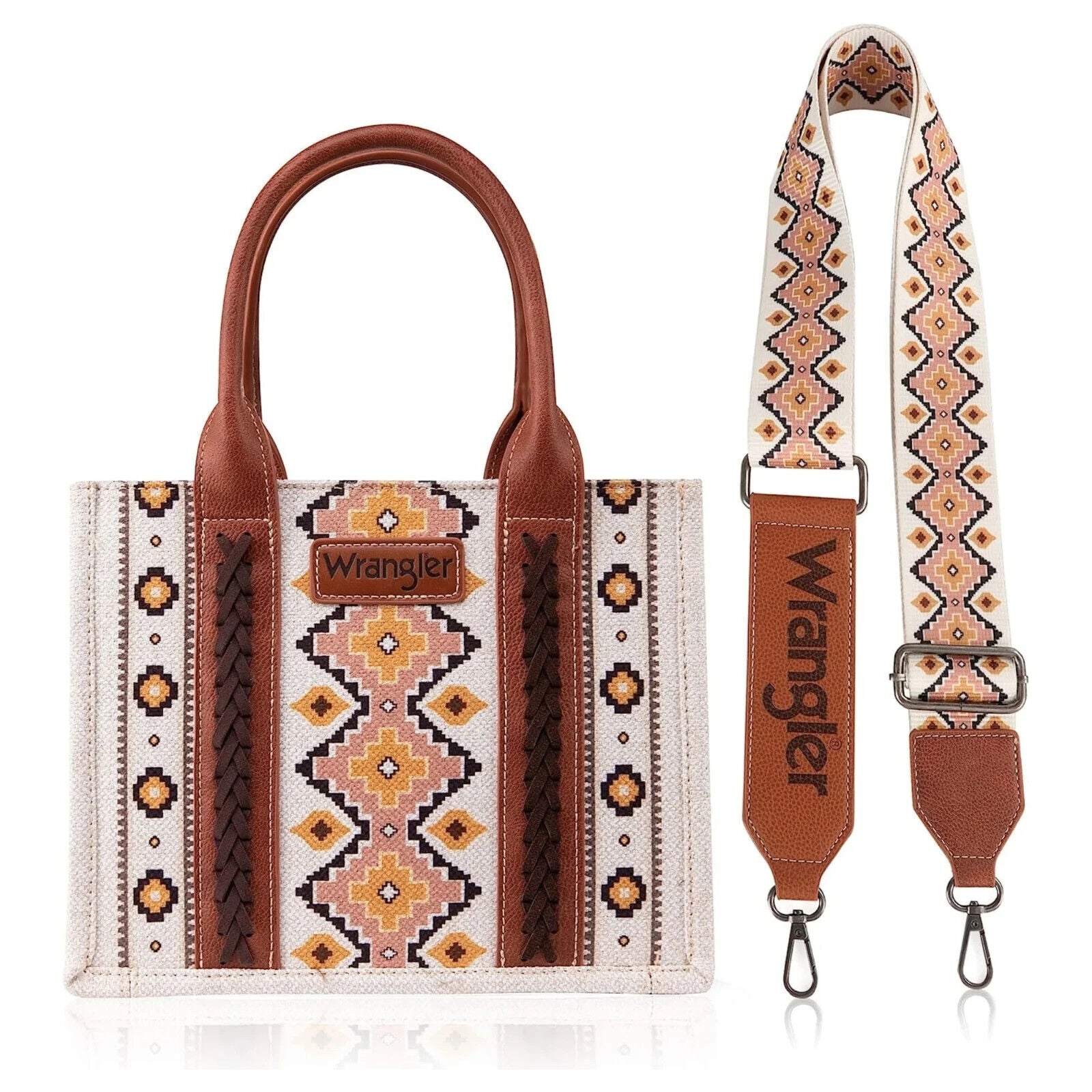 Southwest Print Canvas Tote / Crossbody