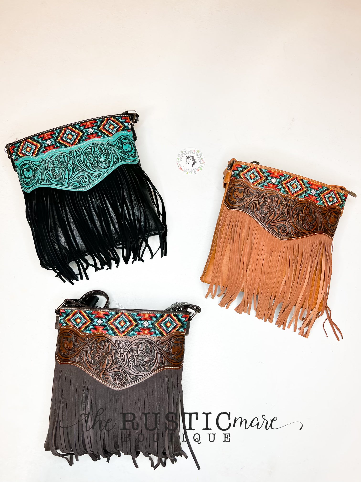 Tooled Concealed Carry Crossbody with Fringe