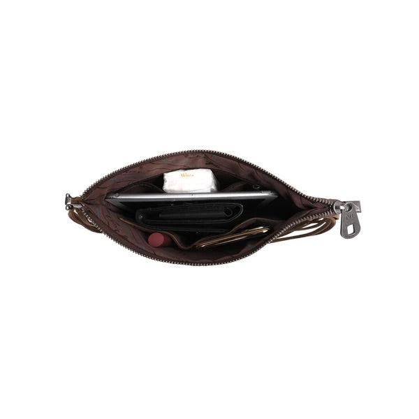 Genuine Leather Cowhide Tooled Leather Crossbody