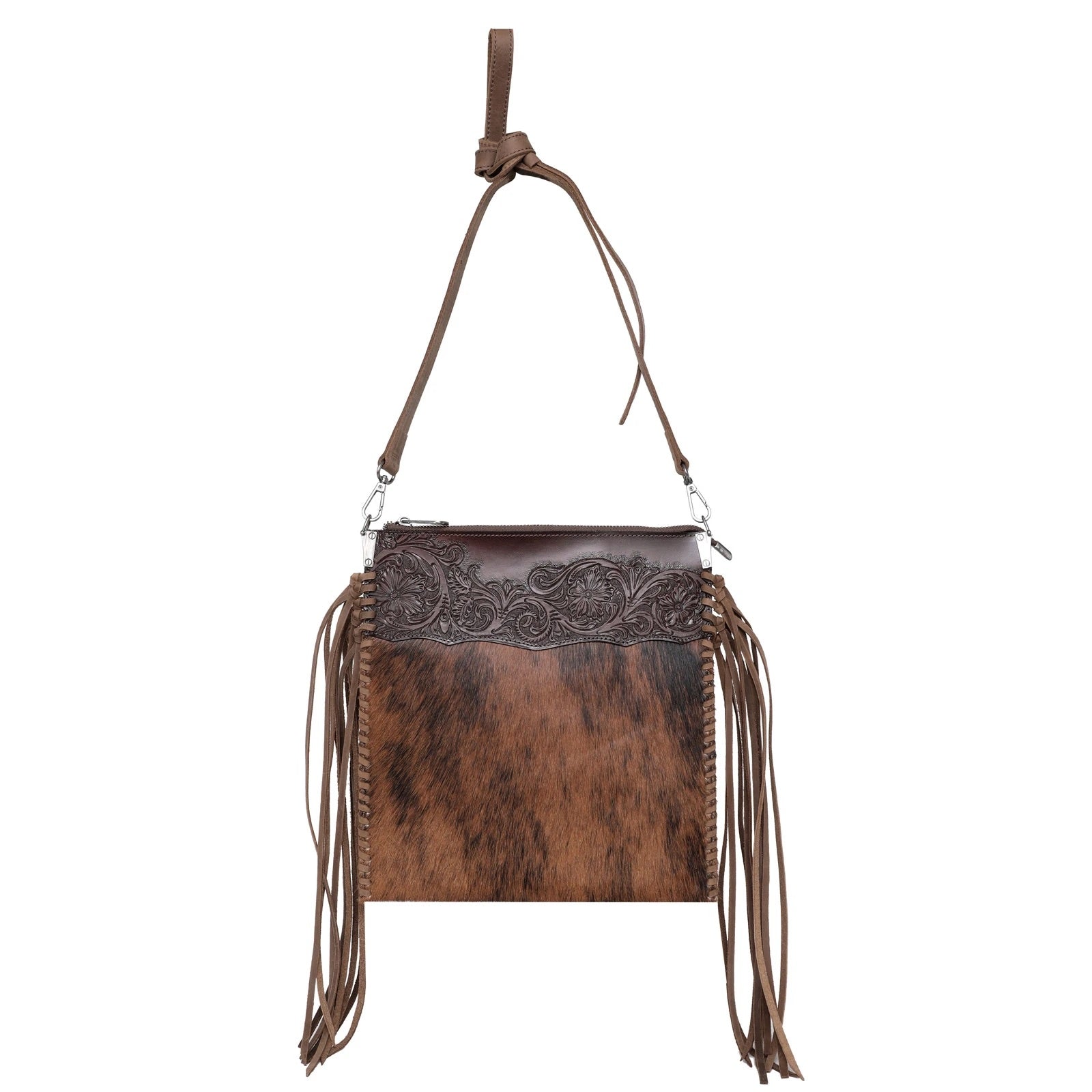 Genuine Leather Cowhide Tooled Leather Crossbody